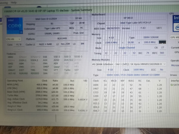 HP HP 15-dw3xxx Intel Core I3 11th Generation Black 128GB Intel 8GB
