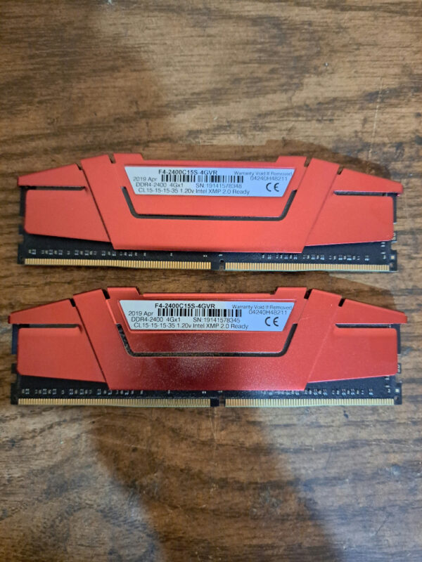 Other G.Skill F4-2400C15S-4GVR Ripjaws V 4GB DDR4-2400MHz CL15 1.20V Red Desktop Memory 8GB