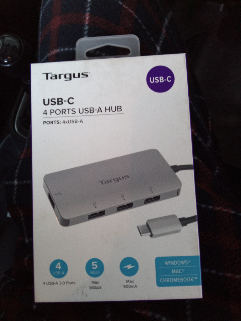Targus C Type USB Port Hub, USB hub for fast data transfer, multi-port USB hub for laptops
