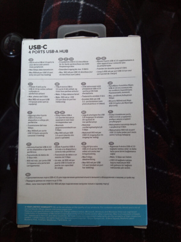Targus c type USB port hub