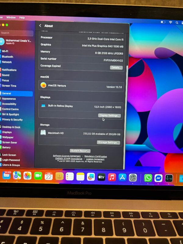 Apple MacBook Pro 2017 (13') Other 256GB Intel 8GB